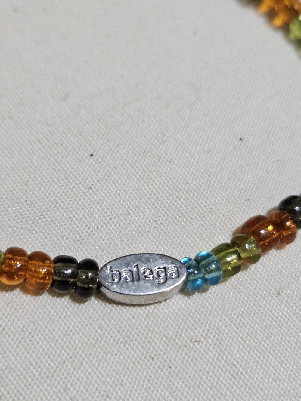 Balega Multicolor Glass Bead Bracelet - Orange, Green, Blue Accents